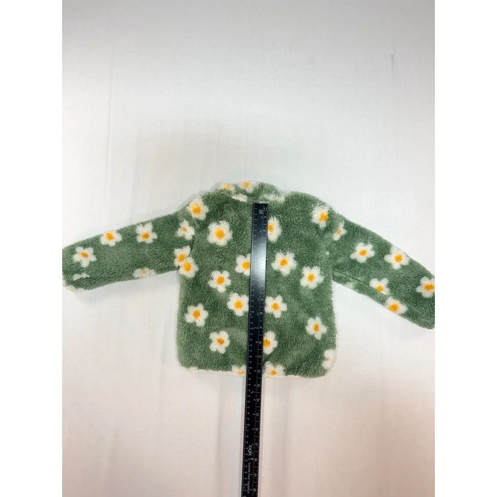 Little Me Baby Girls Green Daisy Fleece Zip Up Hoodie Jacket 24M